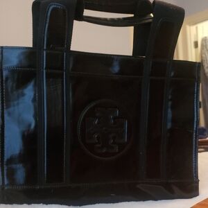 Tory Burch Black Patent Leather Briefcase